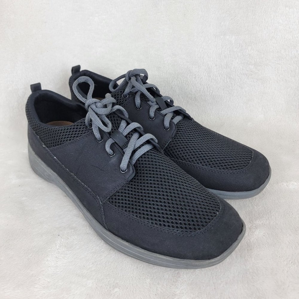 Trotters Womens Black Mesh Top Lace Up Low Top Comfort Walking Shoes Size 11.5